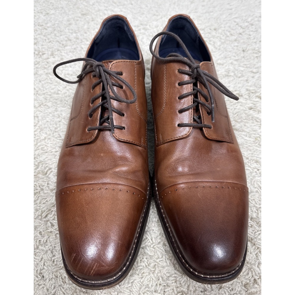 Cole Haan Giraldo Grand 2.0 Brown Leather Cap Toe Oxford Dress Shoes Men's 11.5M